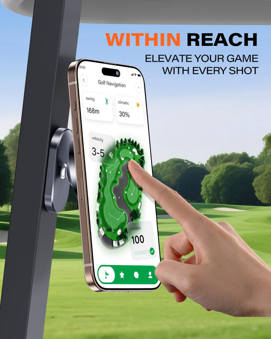 A2c Alloy Magnetic Golf Cart Phone Holder For Magsafe Iphone, Unique Fathers Day Golf Gifts For Men Dad Him Husband Ladies Her Golfers, Golf Accessories Essentials Gadgets Fits Ezgo, Club Car, Yamaha - Iron Gray