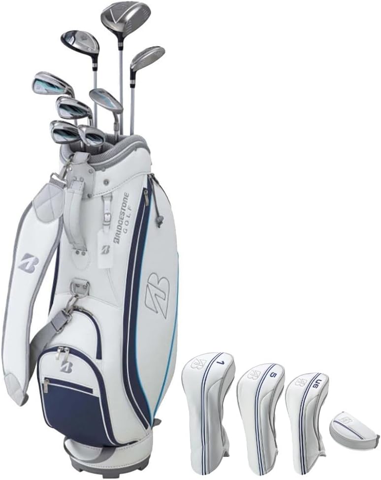 Bridgestone Golf Bg-100l Golf Club Set, Women's Clubs With Caddy Bag, Set Of 8 Clubs - Nvy