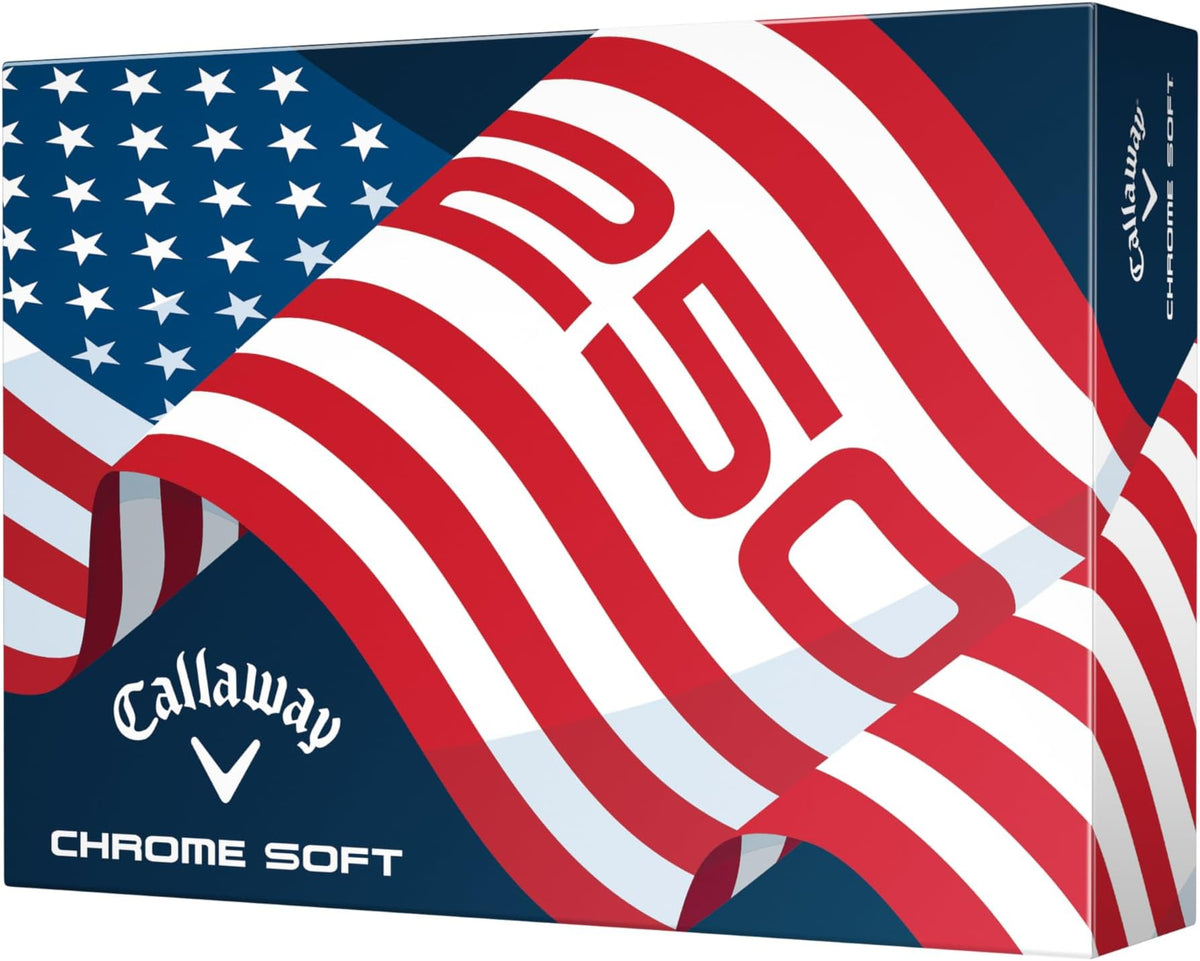Callaway Golf Chrome Soft 2026 Golf Balls - Usa Stripe