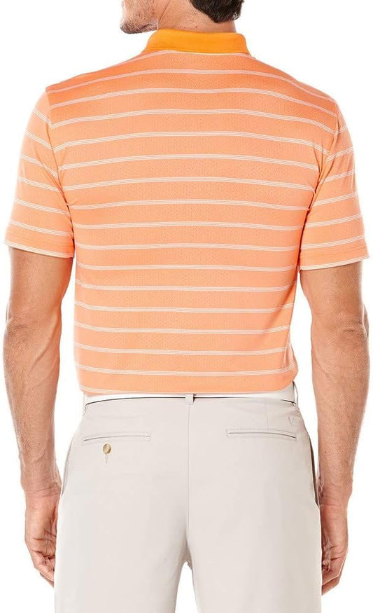 Callaway Men's Opti-Vent Short Sleeve Striped Polo - Small