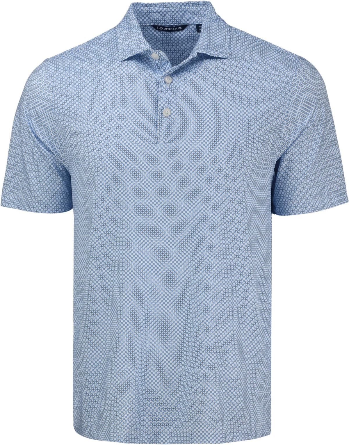 Cutter & Buck Pike Eco Diamond Dot Print Recycled Mens Polo - Tour Blue