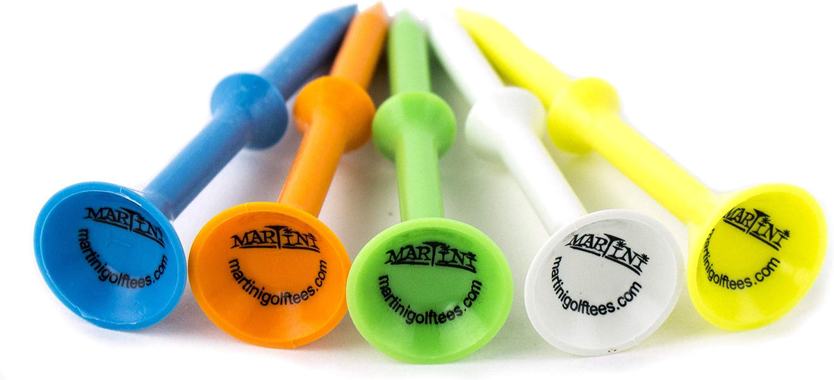 Martini Golf Tees Durable Plastic Step-Up Tees (5 Pack), 3.25"