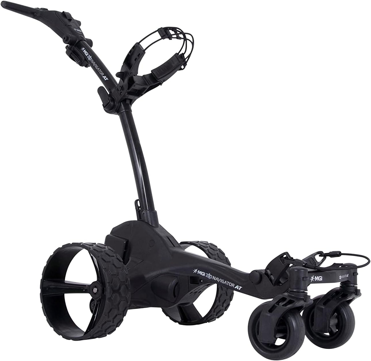 Mgi Zip Navigator All Terrain Electric Golf Cart - 36 Hole Battery - Remote Control - (drink, Umbrella, Gps-Phone) - Black