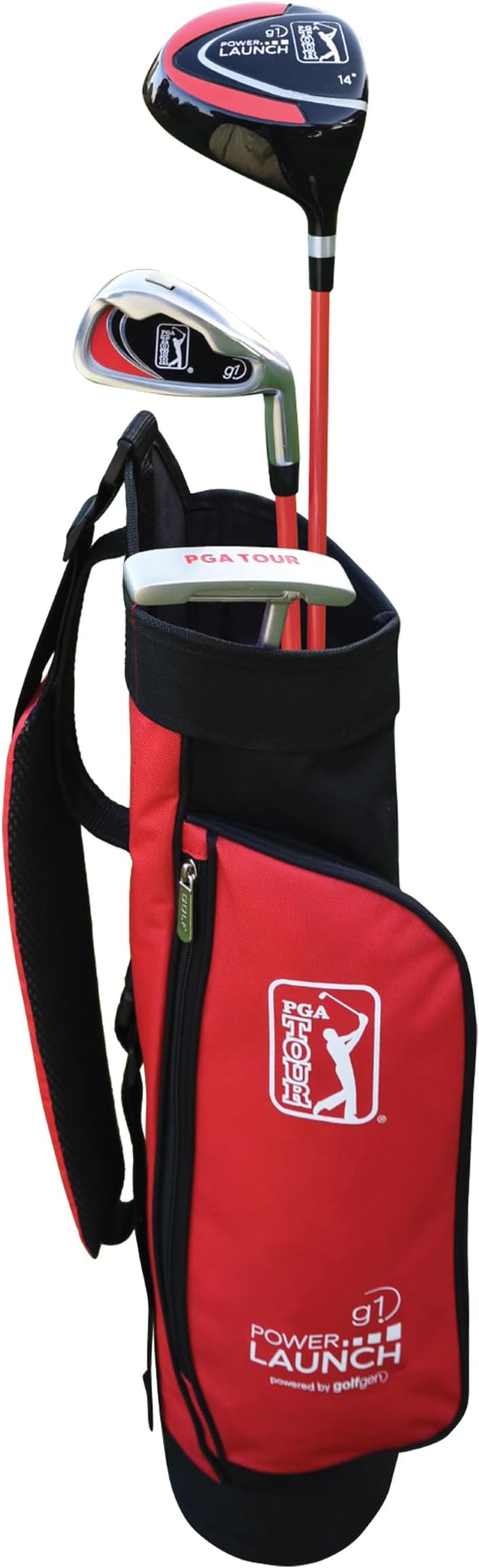 Pga Tour Youth Golf Club Set – Ages 3-5 (3’6”-4’1”) And 5-8 (4’1” - 4'8") Right And Left Handed Beginner Junior Golf Clubs With Lightweight Golf Bag, Mallet Putter, Driver By Golfgen - Ages 5-8: 5 Pc Set (red, Old)