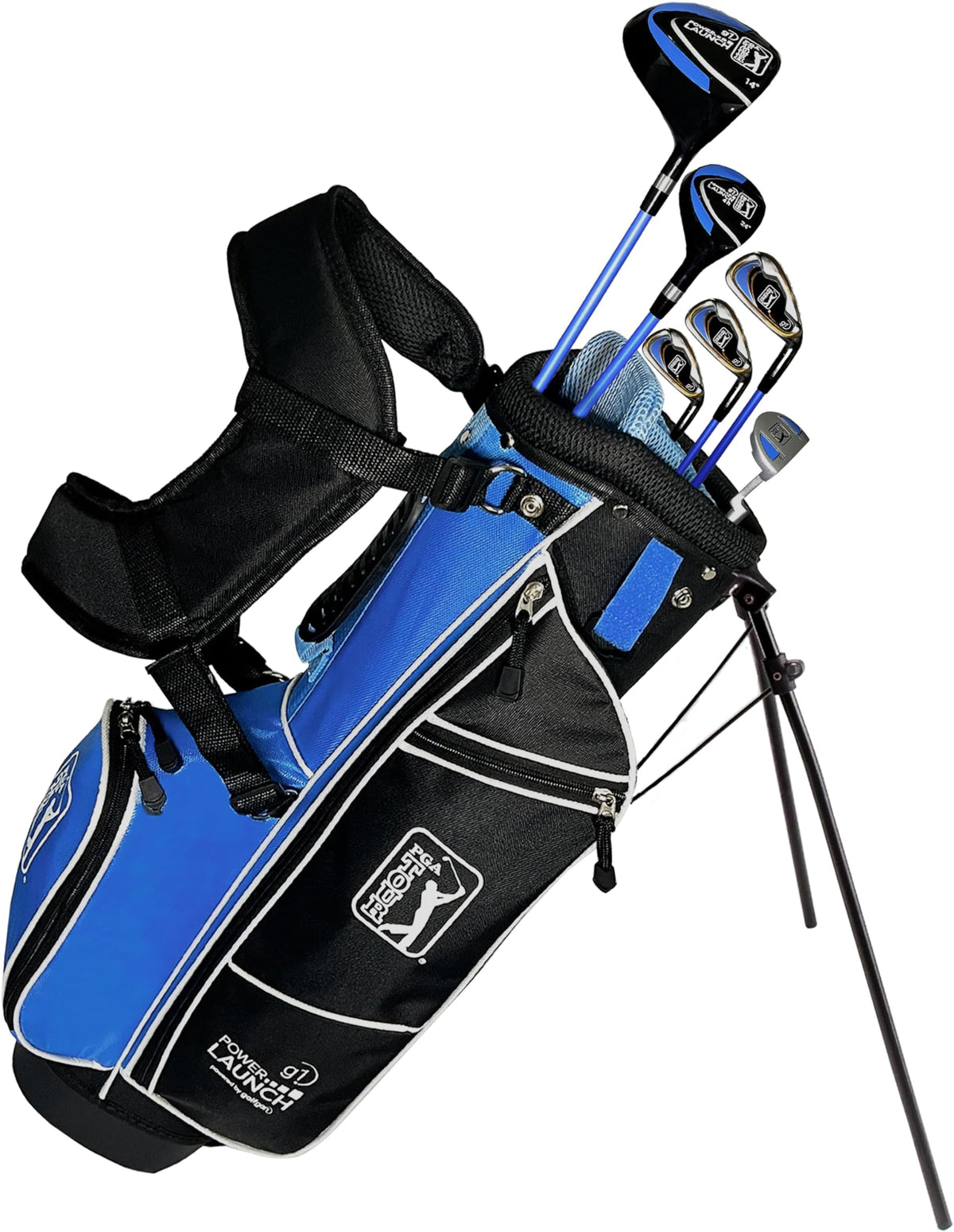 Pga Tour Youth Golf Club Set For Ages 8-12 & 12+ (4’8”–5’10”), Right And Left-Handed Kids Golf Sets – Beginner Junior Golf Clubs With Lightweight Stand Bag, Mallet Putter, Hybrid, Driver - Ages 8-12: 10 Pc Set (new)