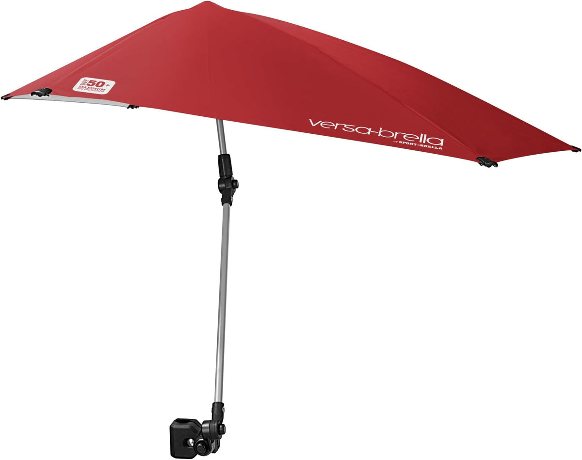 Sport-Brella Versa-Brella Spf 50+ Adjustable Umbrella With Universal Clamp - Firebrick Red