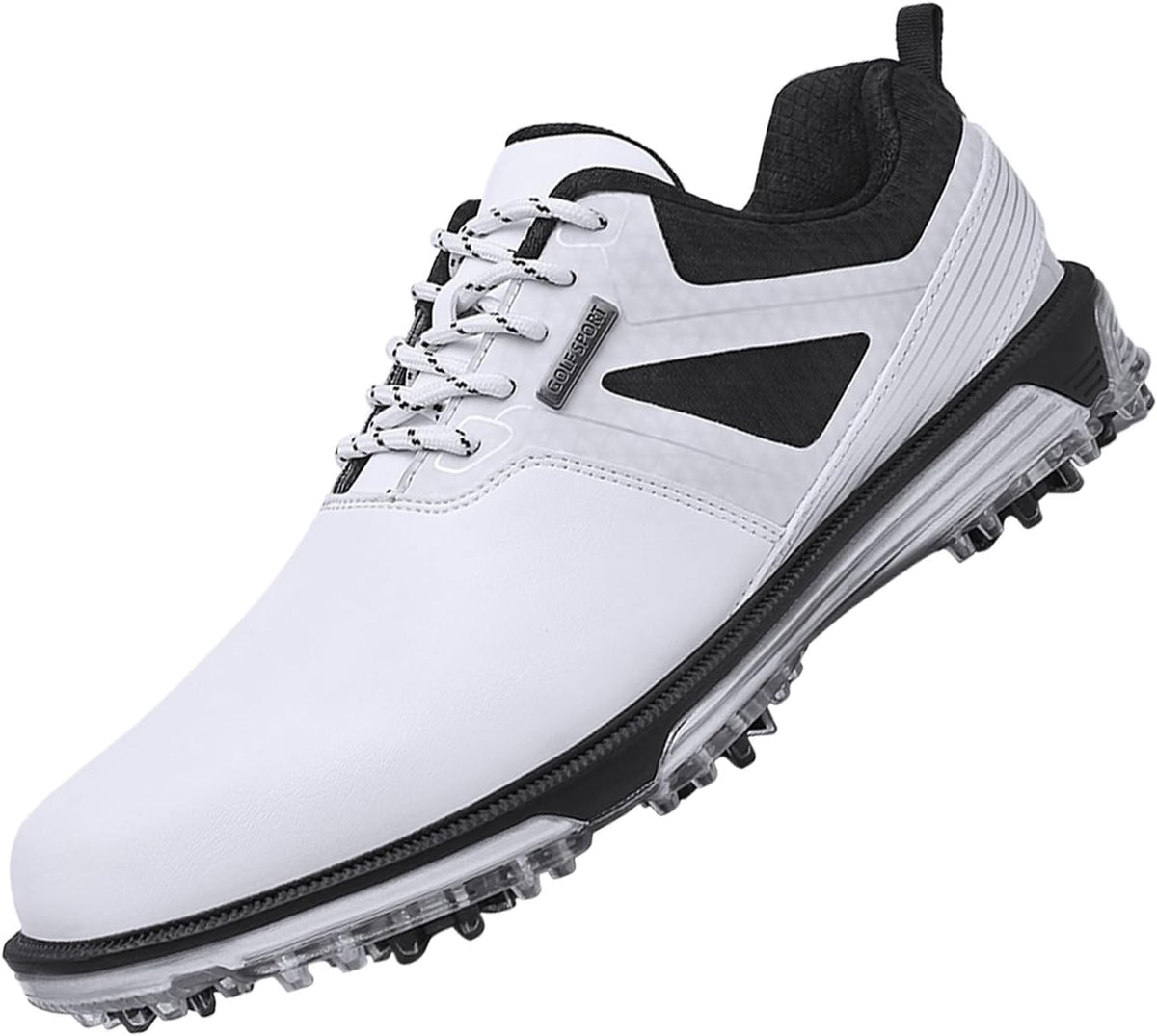 Ultiant Men's Golf Shoes Fixed Nailless Sole Waterproof Lightweight No-Slip Walking Shoes Size7.5-14 - White