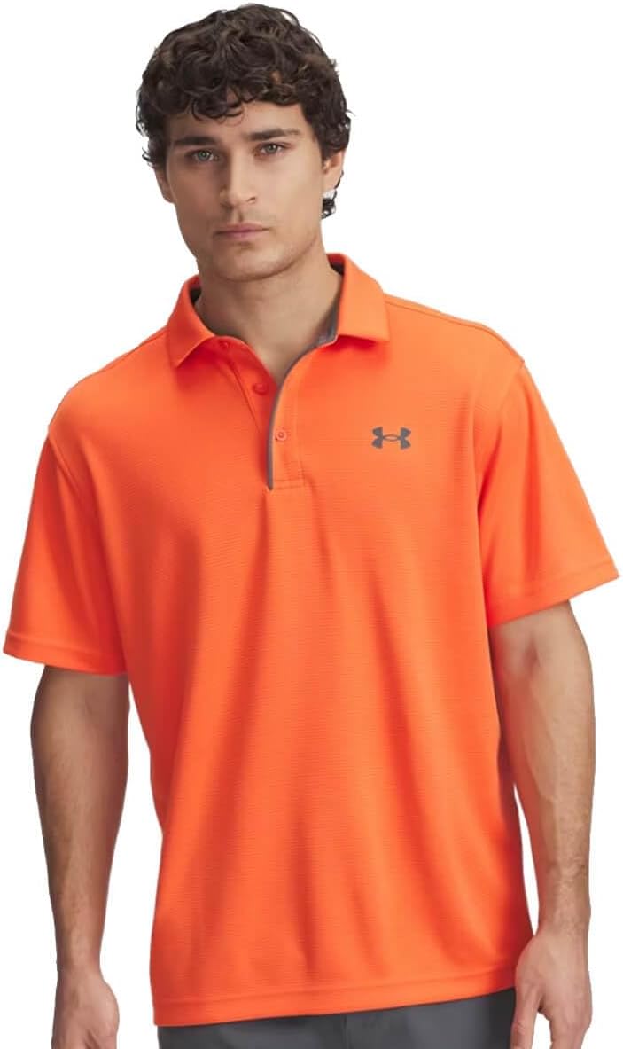 Under Armour Men's Tech Golf Polo - (847) Fire / / Pitch Gray