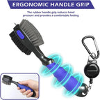2 Pack Golf Club Brushes And Groove Cleaner 2 Ft Retractable Zipline Carabiner Golf Brush Head With Retractable Spike Comfortable Grip Golf Club Cleaner - 2pcs Black & Blue