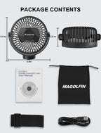 2-Pack Magnetic Golf Cart Fan Rechargeable, 12000mah Battery Operated Portable Fan With 3 Speeds, Led Lantern, Magnetic Base, Suitable For Ezgo Club Car Yamaha, Golf Cart & Cruise Ship Accessories - 2-Pack