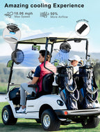 2-Pack Magnetic Golf Cart Fan Rechargeable, 12000mah Battery Operated Portable Fan With 3 Speeds, Led Lantern, Magnetic Base, Suitable For Ezgo Club Car Yamaha, Golf Cart & Cruise Ship Accessories - 2-Pack