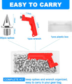 Track Spikes Golf Shoe Spikes 1/4 Inch Stainless Steel with Wrench (90-Pack)