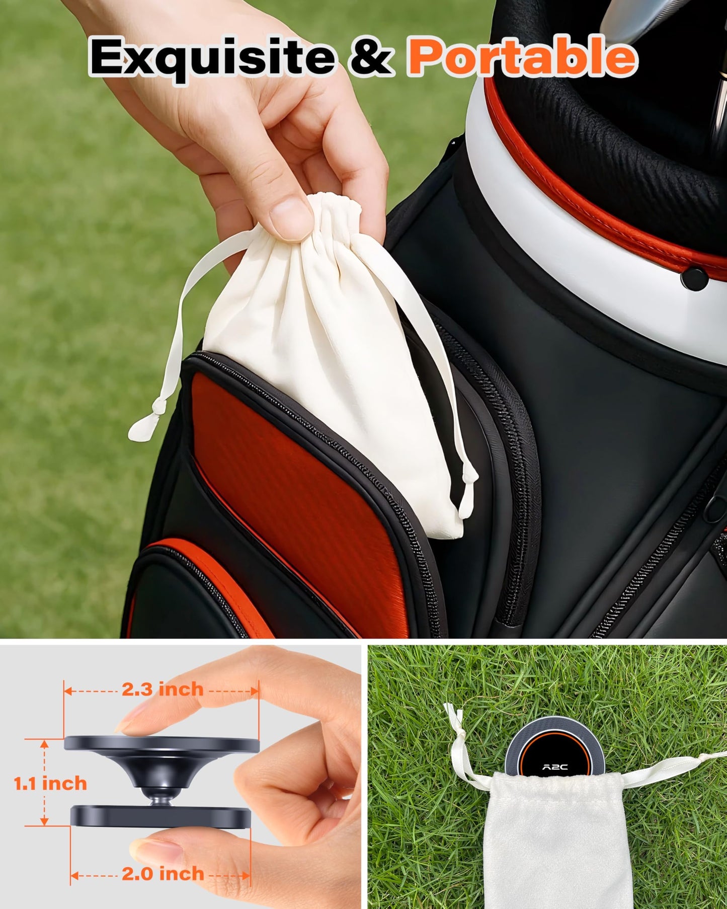 A2c Alloy Magnetic Golf Cart Phone Holder For Magsafe Iphone, Unique Fathers Day Golf Gifts For Men Dad Him Husband Ladies Her Golfers, Golf Accessories Essentials Gadgets Fits Ezgo, Club Car, Yamaha - Iron Gray