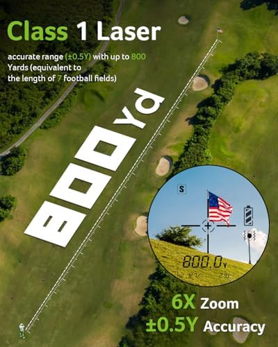 Acer Gadget Golf Rangefinder With Slope - 800/1200yards Range Finder For Hunting, 6x Magnification With Flag Pole Locking Vibration, Rechargeable Battery With Magnet Stripe, Golf Accessories For Men - A-800yards-Black