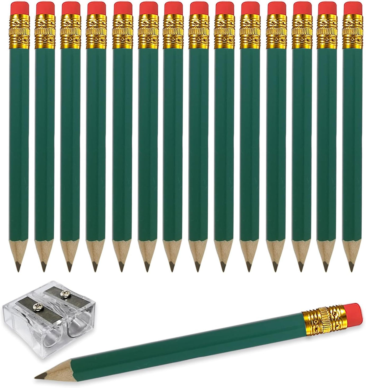 Adhere 25pcs Golf Pencils With Eraser Hexagon Wooden Pencils Graphite 2b For Golf Event Scoring,classroom,wedding,company Meetings,pew, Pocket (pink) - Green