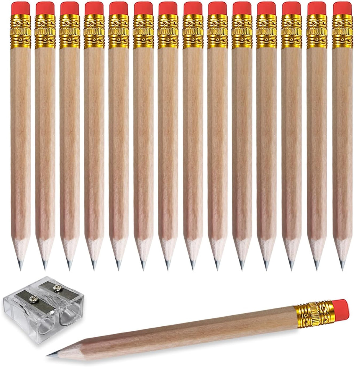 Adhere 25pcs Golf Pencils With Eraser Hexagon Wooden Pencils Graphite 2b For Golf Event Scoring,classroom,wedding,company Meetings,pew, Pocket (pink) - Nature Wood