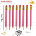 Adhere 25pcs Golf Pencils With Eraser Hexagon Wooden Pencils Graphite 2b For Golf Event Scoring,classroom,wedding,company Meetings,pew, Pocket (pink) - Pink