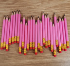 Adhere 25pcs Golf Pencils With Eraser Hexagon Wooden Pencils Graphite 2b For Golf Event Scoring,classroom,wedding,company Meetings,pew, Pocket (pink) - Pink