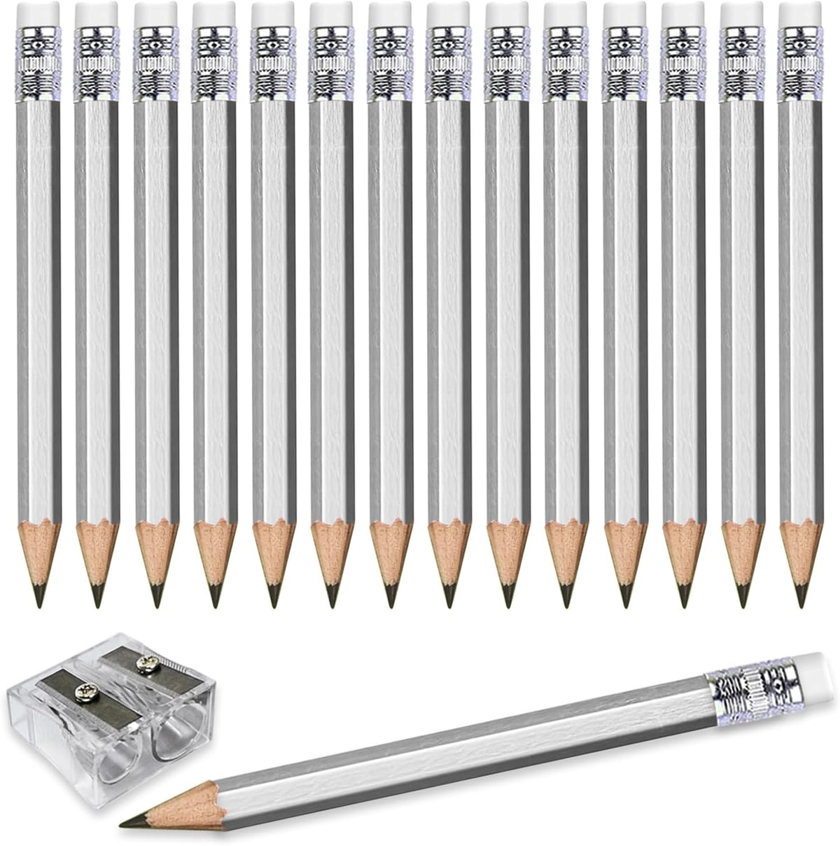 Adhere 25pcs Golf Pencils With Eraser Hexagon Wooden Pencils Graphite 2b For Golf Event Scoring,classroom,wedding,company Meetings,pew, Pocket (pink) - Silver