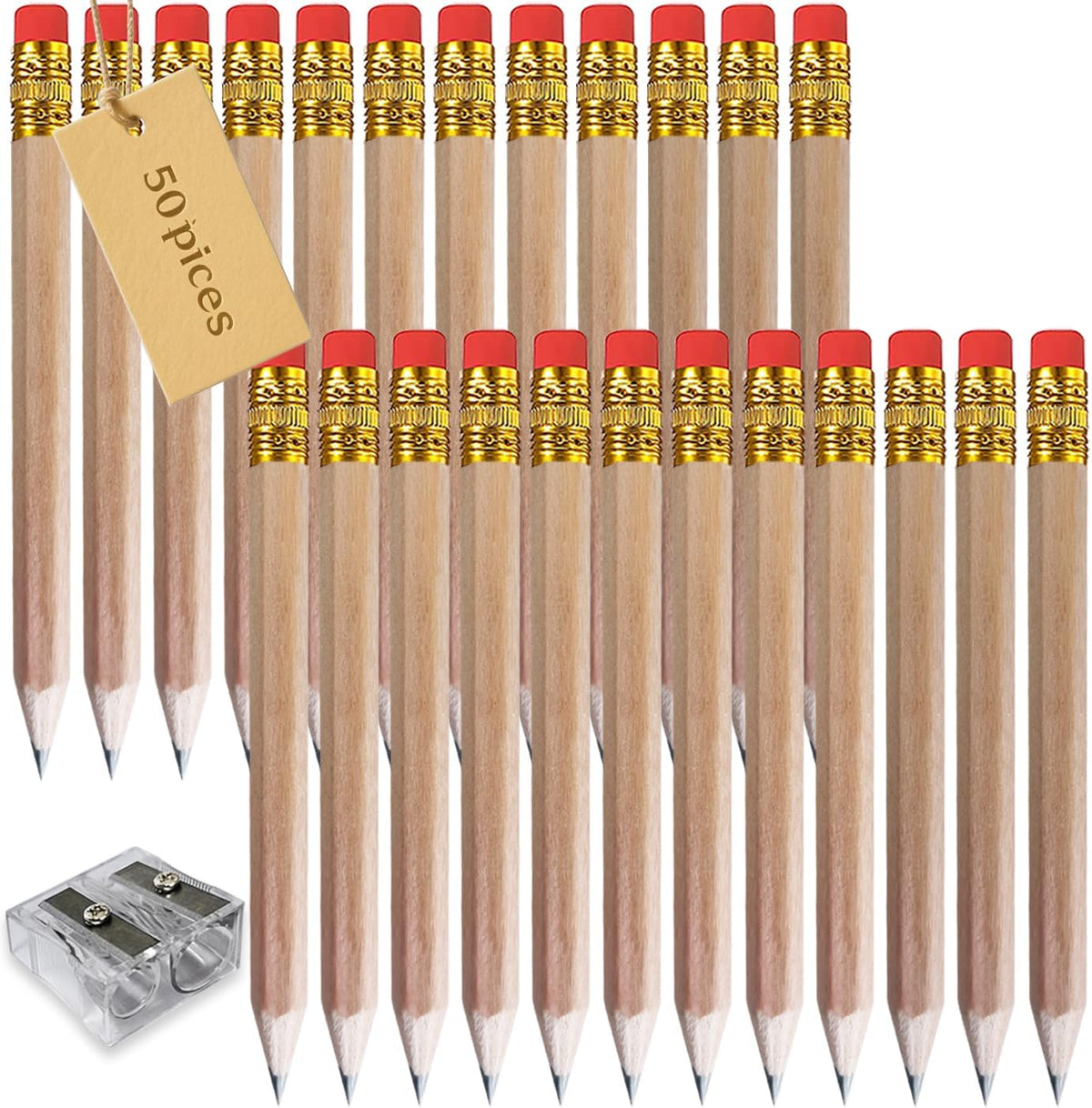 Adhere 25pcs Golf Pencils With Eraser Hexagon Wooden Pencils Graphite 2b For Golf Event Scoring,classroom,wedding,company Meetings,pew, Pocket (pink) - Z-Nature・hexagon・50pcs