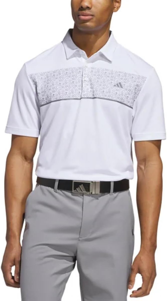 Adidas Mens Core Chest Stripe Polo Shirt - White