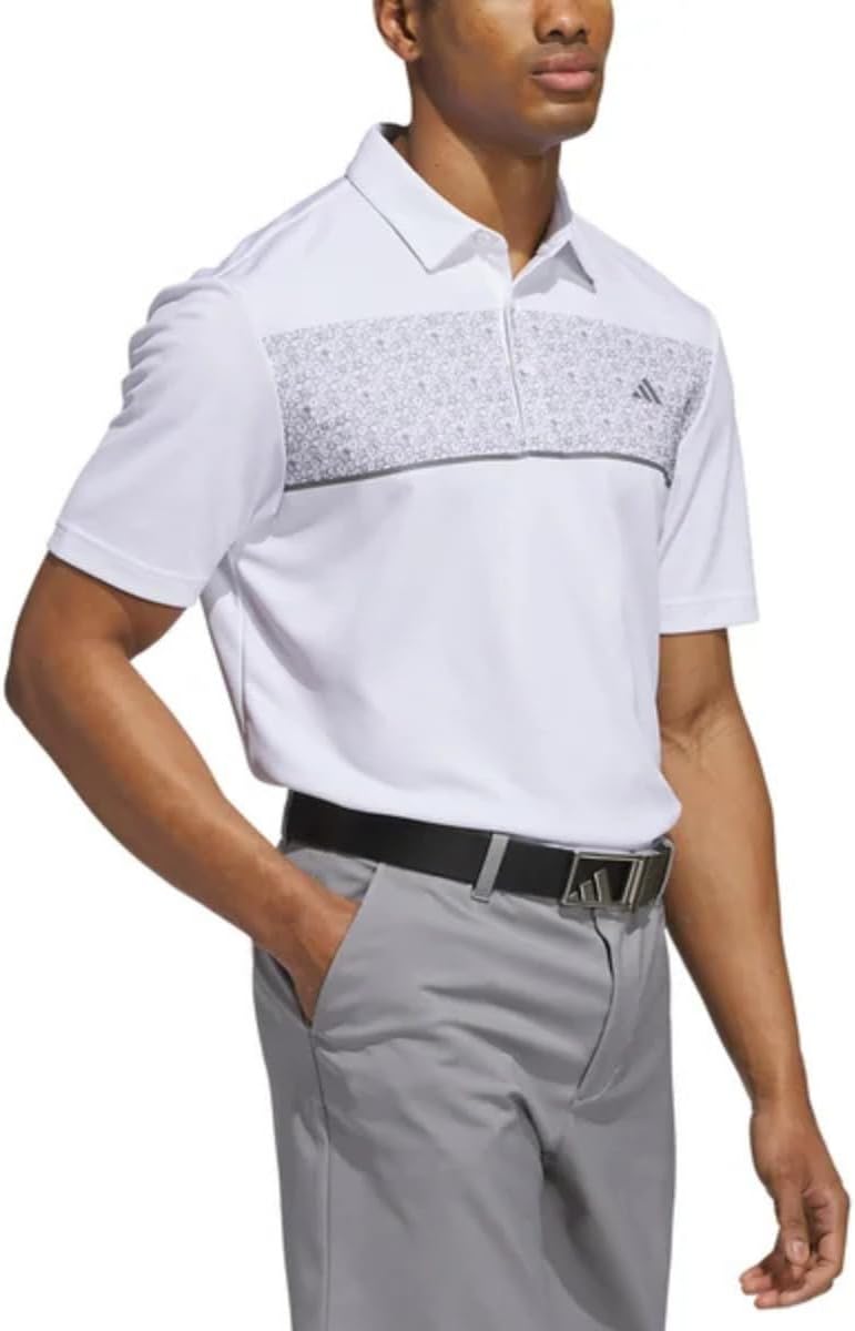 Adidas Mens Core Chest Stripe Polo Shirt - White