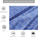 Alex Vando Mens Golf Shirt Moisture Wicking Quick-Dry Short Sleeve Polo | Upf40,soft & Stretch,sweat Resistant,multi-Scene Sports & Office Apparel - Blue