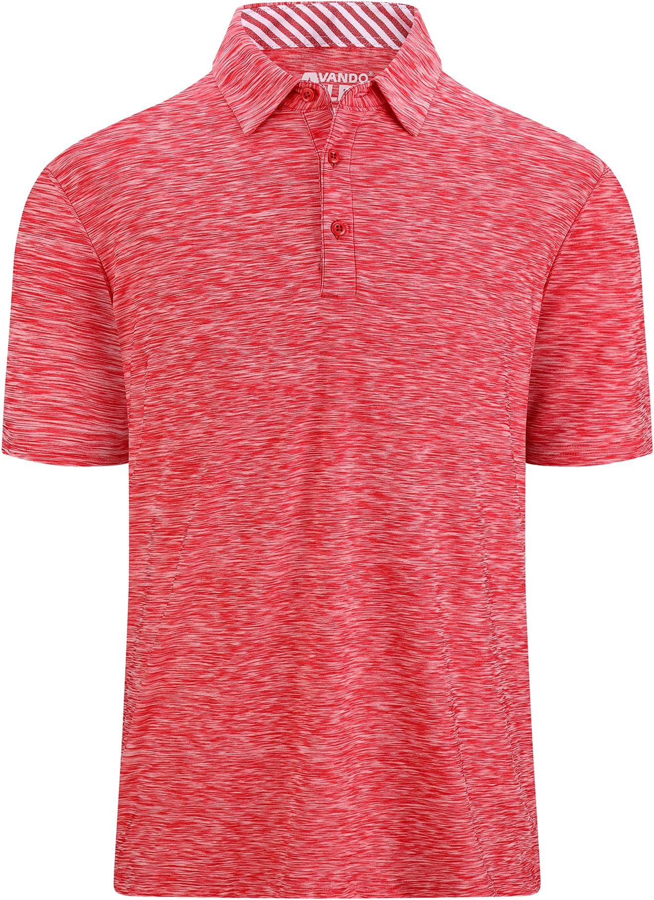 Alex Vando Mens Golf Shirt Moisture Wicking Quick-Dry Short Sleeve Polo | Upf40,soft & Stretch,sweat Resistant,multi-Scene Sports & Office Apparel - Red