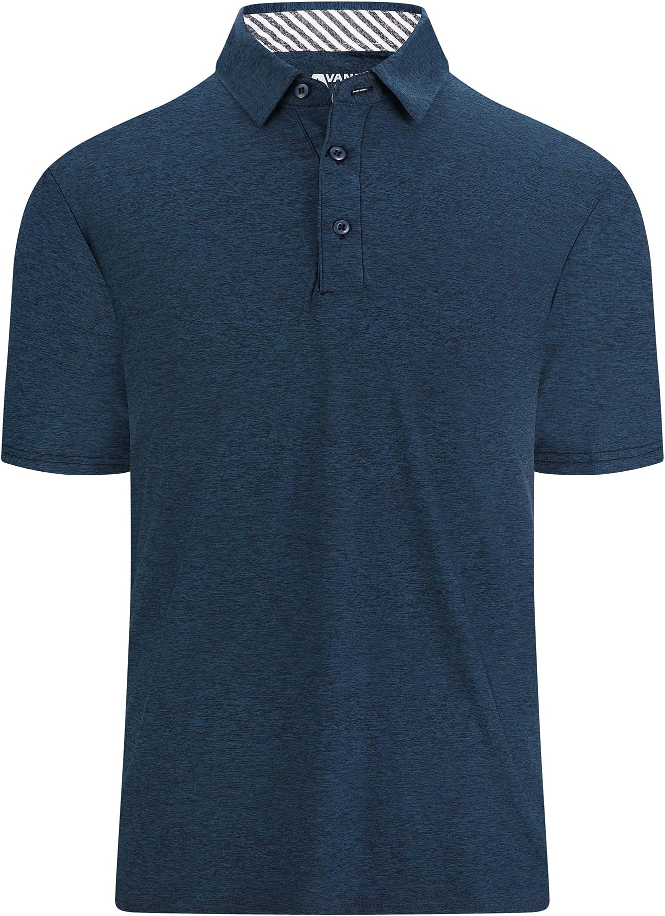 Alex Vando Mens Golf Shirt Moisture Wicking Quick-Dry Short Sleeve Polo | Upf40,soft & Stretch,sweat Resistant,multi-Scene Sports & Office Apparel - Navy