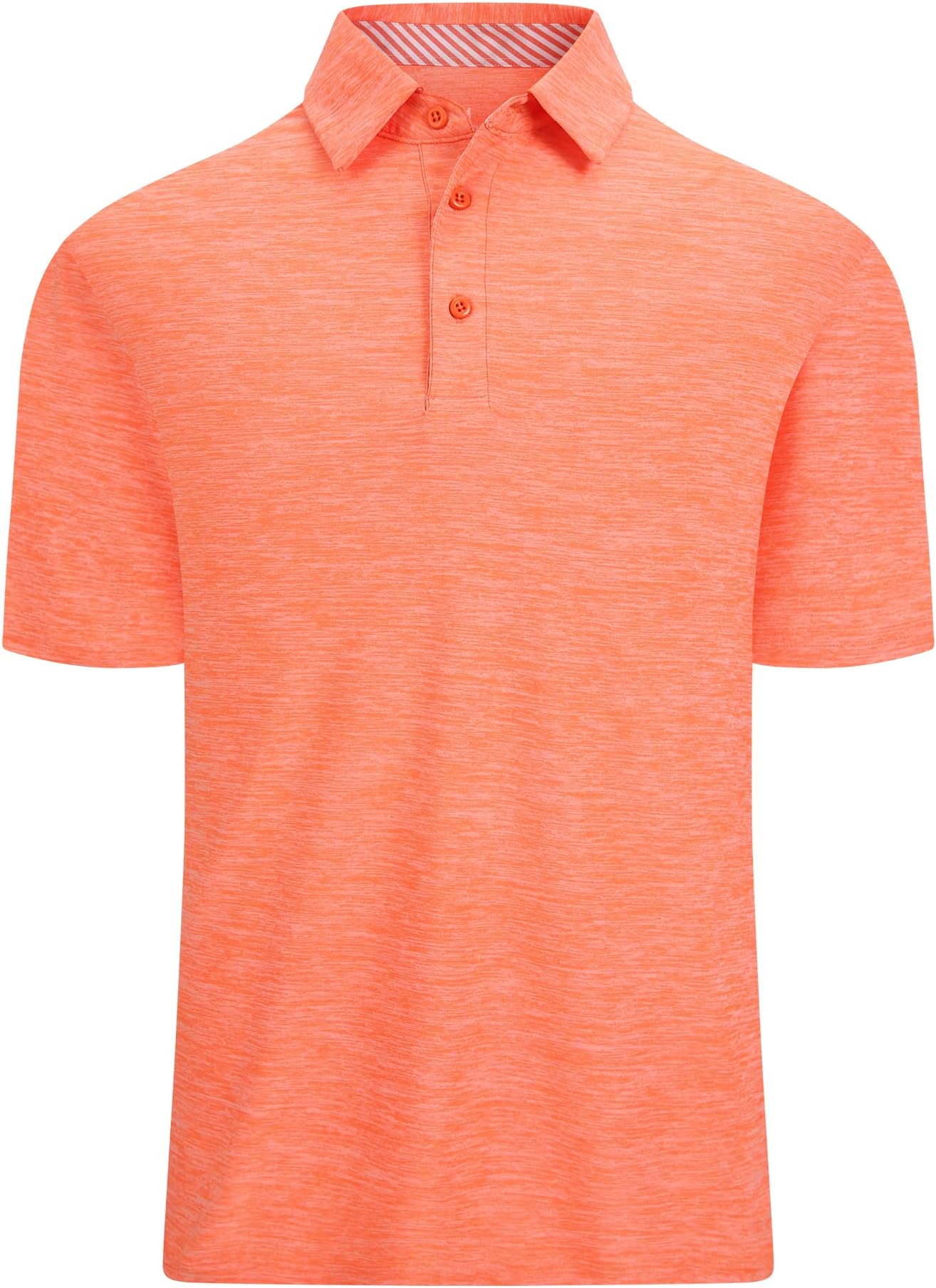 Alex Vando Mens Golf Shirt Moisture Wicking Quick-Dry Short Sleeve Polo | Upf40,soft & Stretch,sweat Resistant,multi-Scene Sports & Office Apparel - Orange