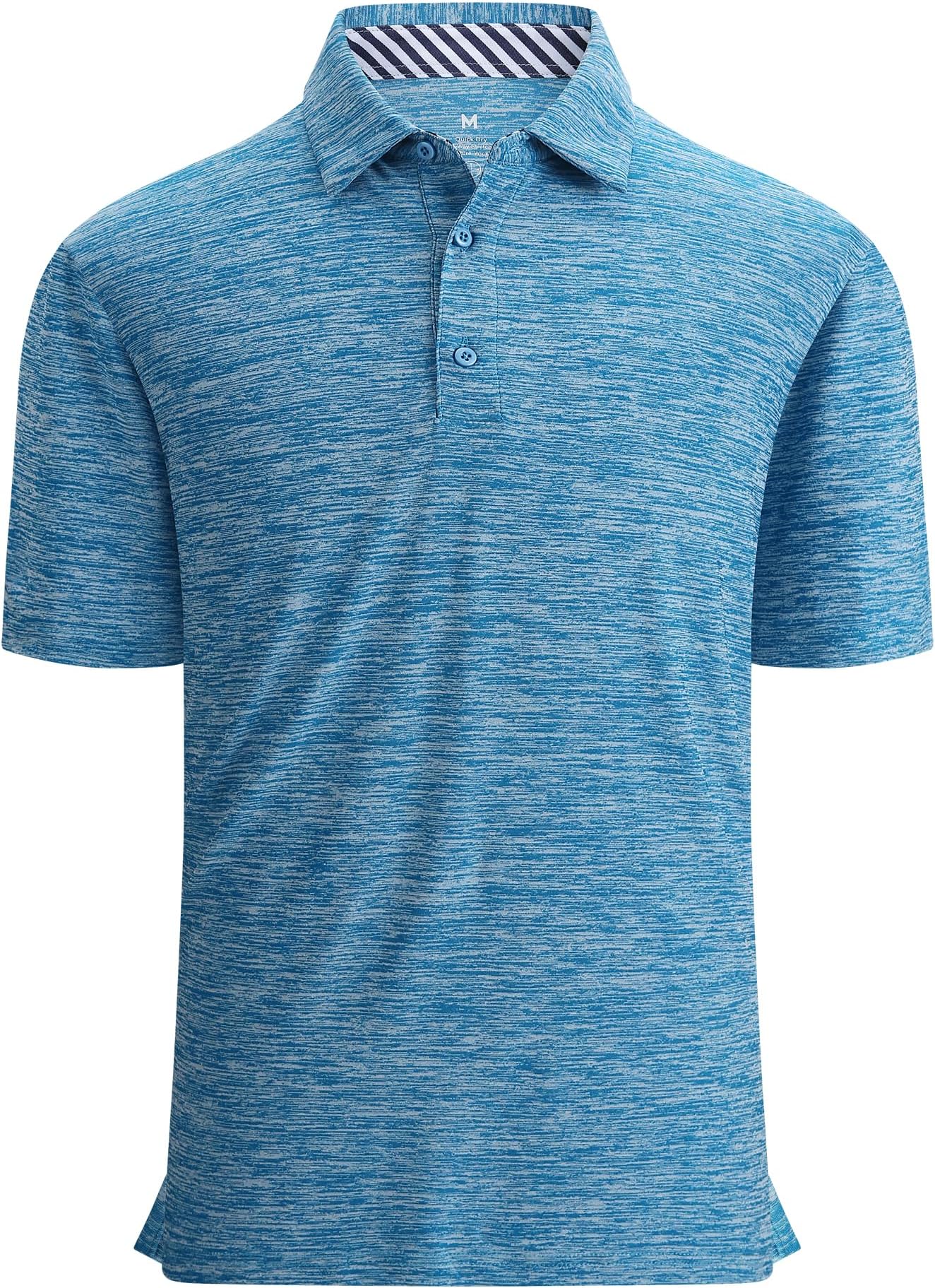 Alex Vando Mens Golf Shirt Moisture Wicking Quick-Dry Short Sleeve Polo | Upf40,soft & Stretch,sweat Resistant,multi-Scene Sports & Office Apparel - Turquoise