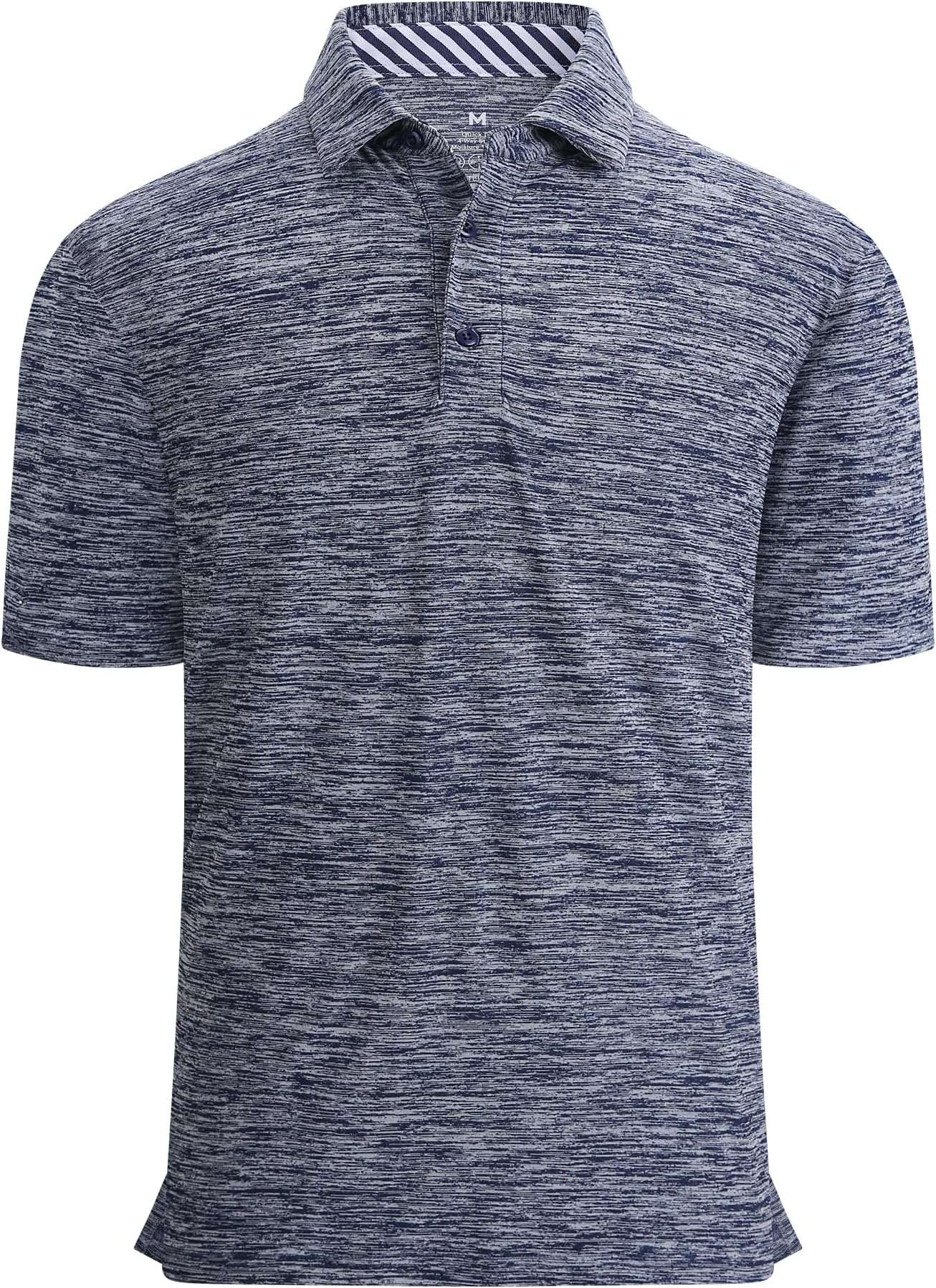 Alex Vando Mens Golf Shirt Moisture Wicking Quick-Dry Short Sleeve Polo | Upf40,soft & Stretch,sweat Resistant,multi-Scene Sports & Office Apparel - Navy-2