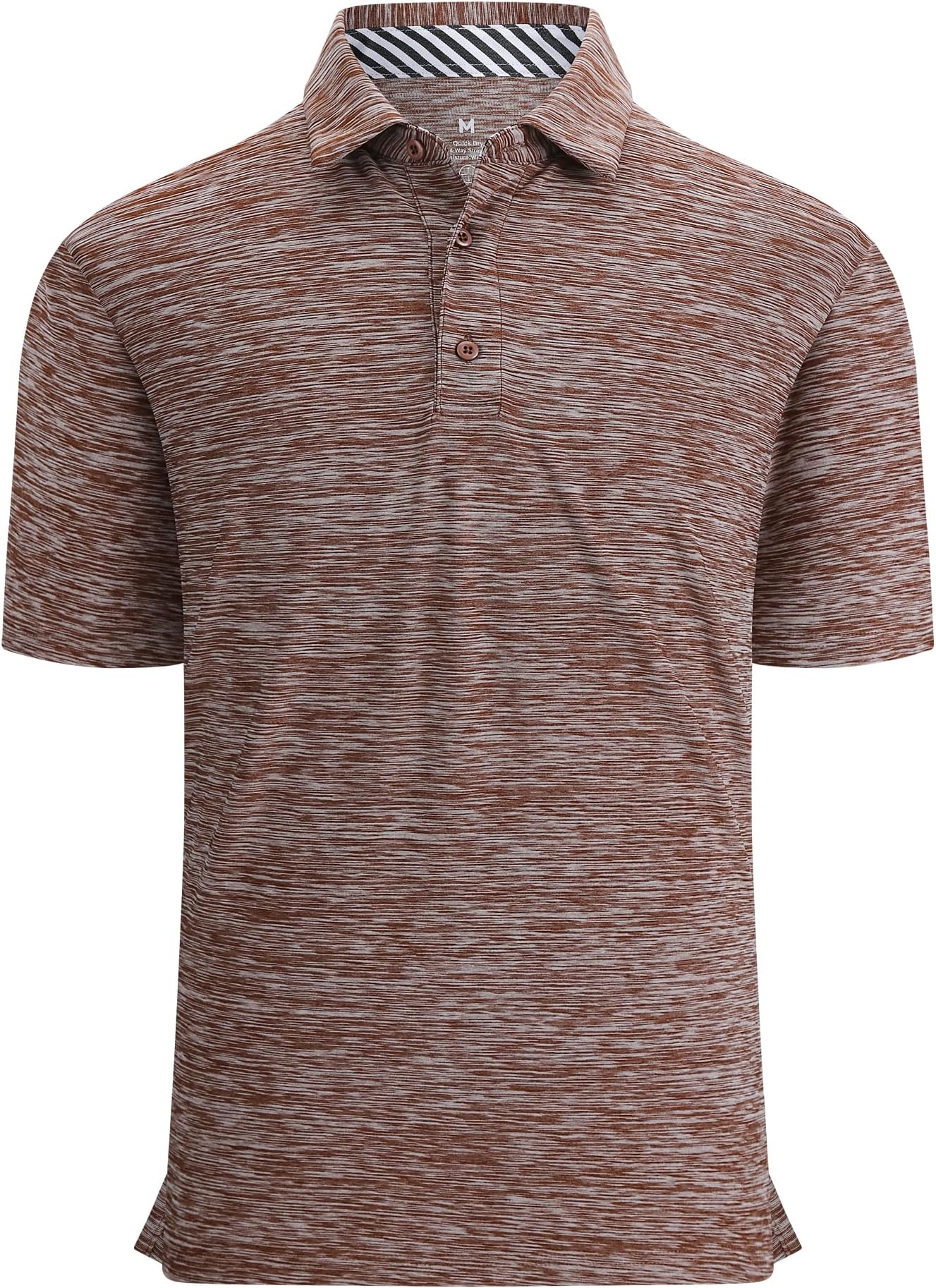 Alex Vando Mens Golf Shirt Moisture Wicking Quick-Dry Short Sleeve Polo | Upf40,soft & Stretch,sweat Resistant,multi-Scene Sports & Office Apparel - Coffee