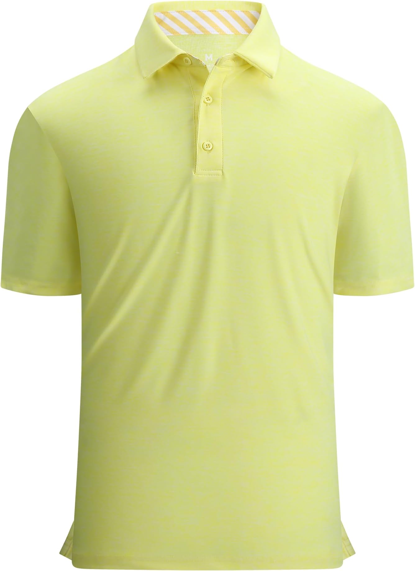Alex Vando Mens Golf Shirt Moisture Wicking Quick-Dry Short Sleeve Polo | Upf40,soft & Stretch,sweat Resistant,multi-Scene Sports & Office Apparel - Yellow