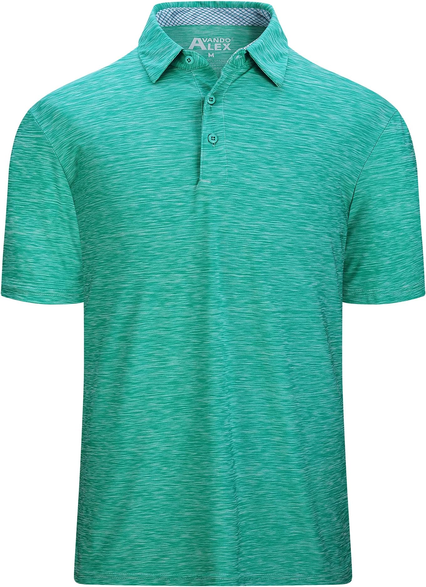 Alex Vando Mens Golf Shirt Moisture Wicking Quick-Dry Short Sleeve Polo | Upf40,soft & Stretch,sweat Resistant,multi-Scene Sports & Office Apparel - Dk Green
