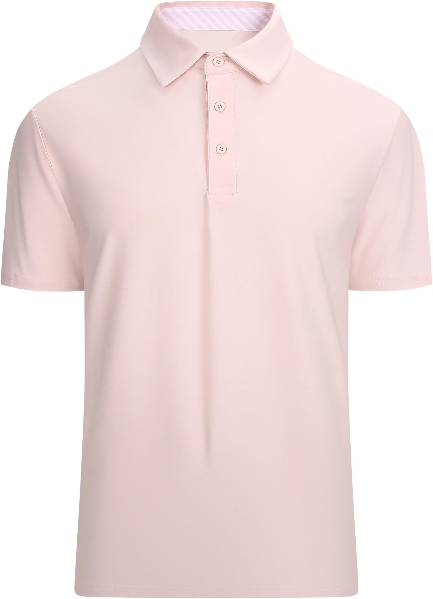 Alex Vando Mens Golf Shirt Moisture Wicking Quick-Dry Short Sleeve Polo | Upf40,soft & Stretch,sweat Resistant,multi-Scene Sports & Office Apparel - Lt Pink