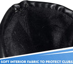 All Teed Up Premium Magnetic Leather Iron And Wedge Golf Club Head Covers | Set Of 10 | Fits Most Clubs | Embroidered Club Label On Both Sides Of Club Head Cover - 4-Lw (set Of 10 Covers)