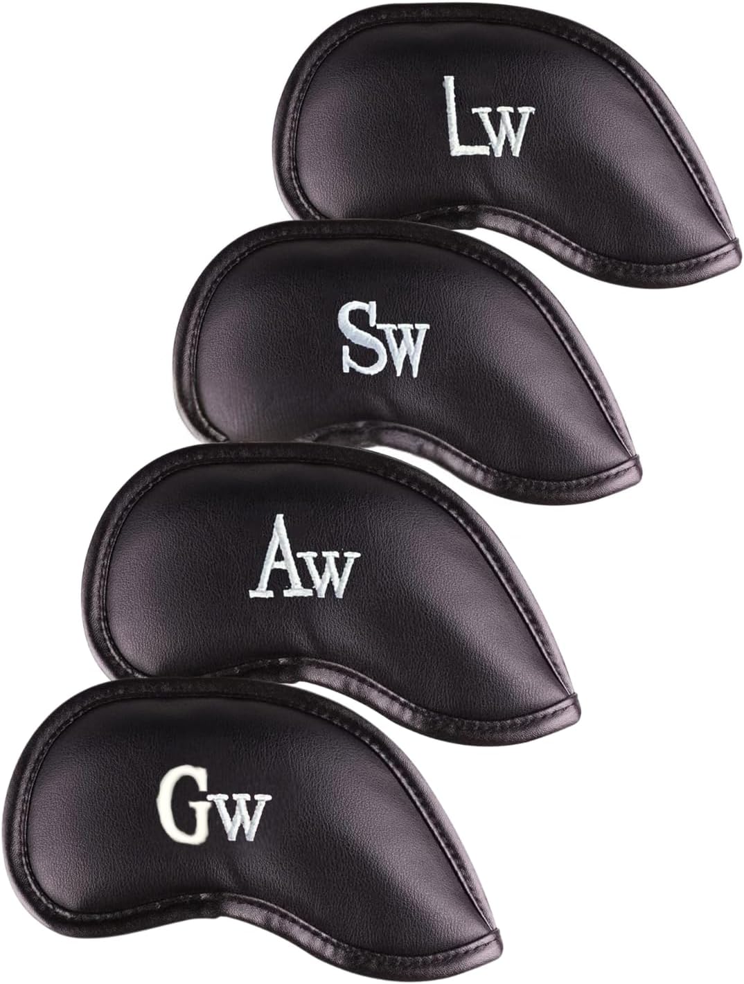 All Teed Up Premium Magnetic Leather Iron And Wedge Golf Club Head Covers | Set Of 10 | Fits Most Clubs | Embroidered Club Label On Both Sides Of Club Head Cover - Aw,gw,sw,lw (set Of 4 Covers)