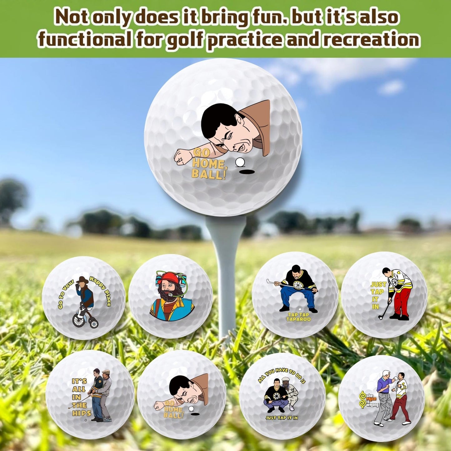 Artpreti Funny Golf Balls For Birthday, Novelty Golfer Gift For Dad Coworkers Golfers Golf Lovers - 8
