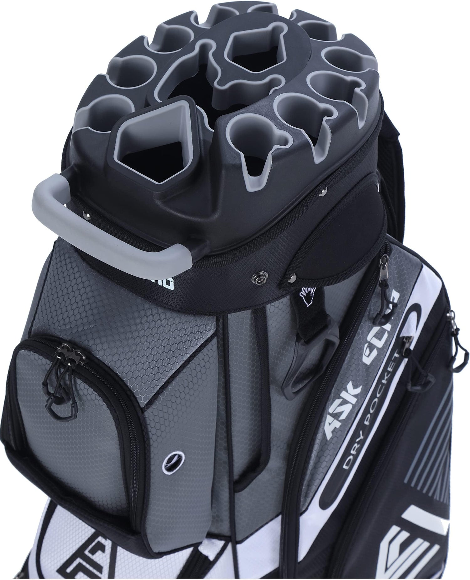 Ask Echo T-Lock Golf Cart Bag, Quiet 14-Way Full-Length Divider | Keeps Every Club Protected, Organized And Easy To Access.smart Pocket Layout Keeps Every Essential Within Easy Reach - Grey