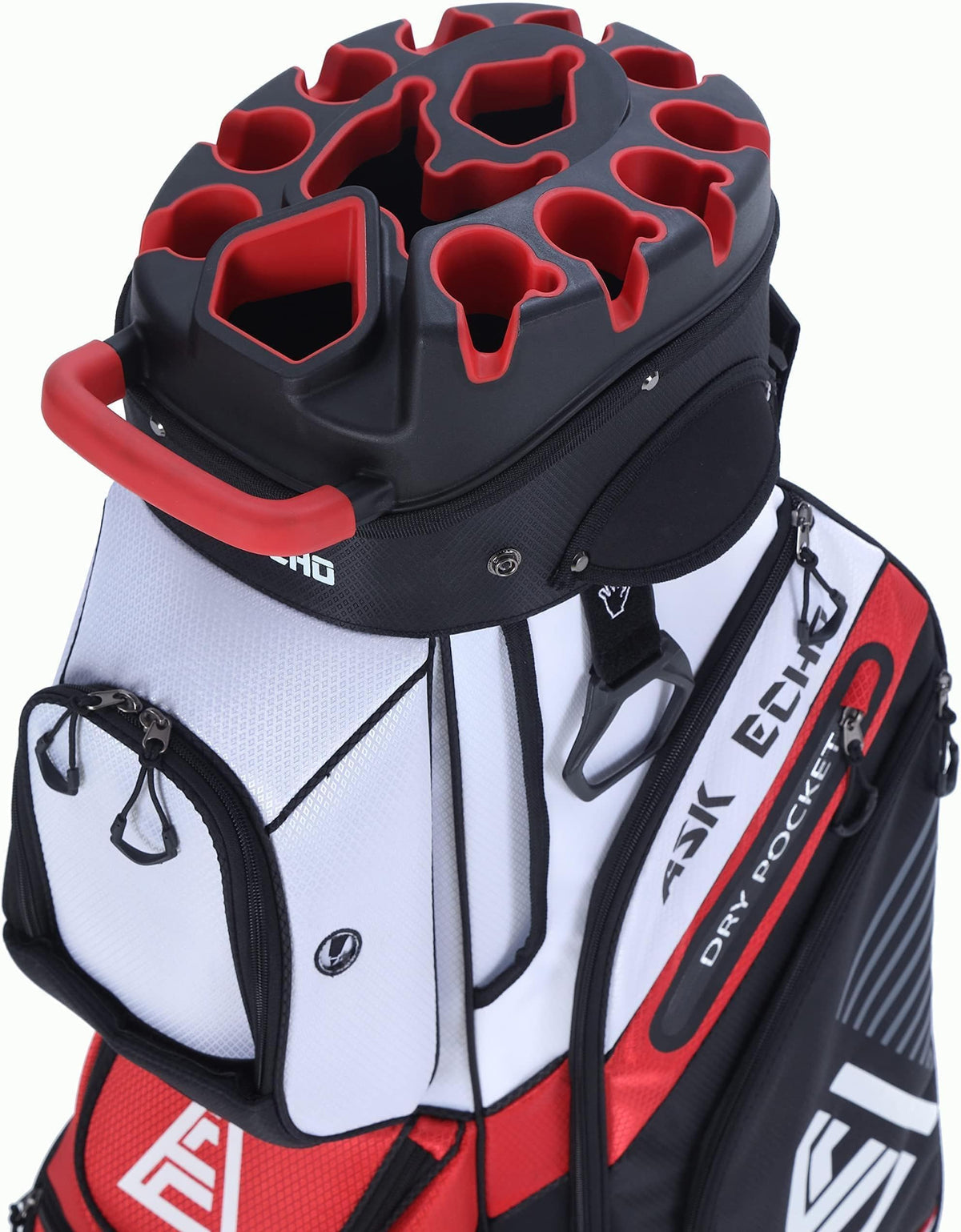Ask Echo T-Lock Golf Cart Bag, Quiet 14-Way Full-Length Divider | Keeps Every Club Protected, Organized And Easy To Access.smart Pocket Layout Keeps Every Essential Within Easy Reach - White
