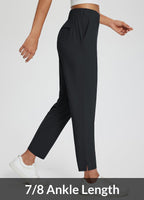 Baleaf Womens Travel Pants Lightweight Stretch With Zipper Pockets Petite Ankle Dressy Golf Work Business Casual Slacks - Black