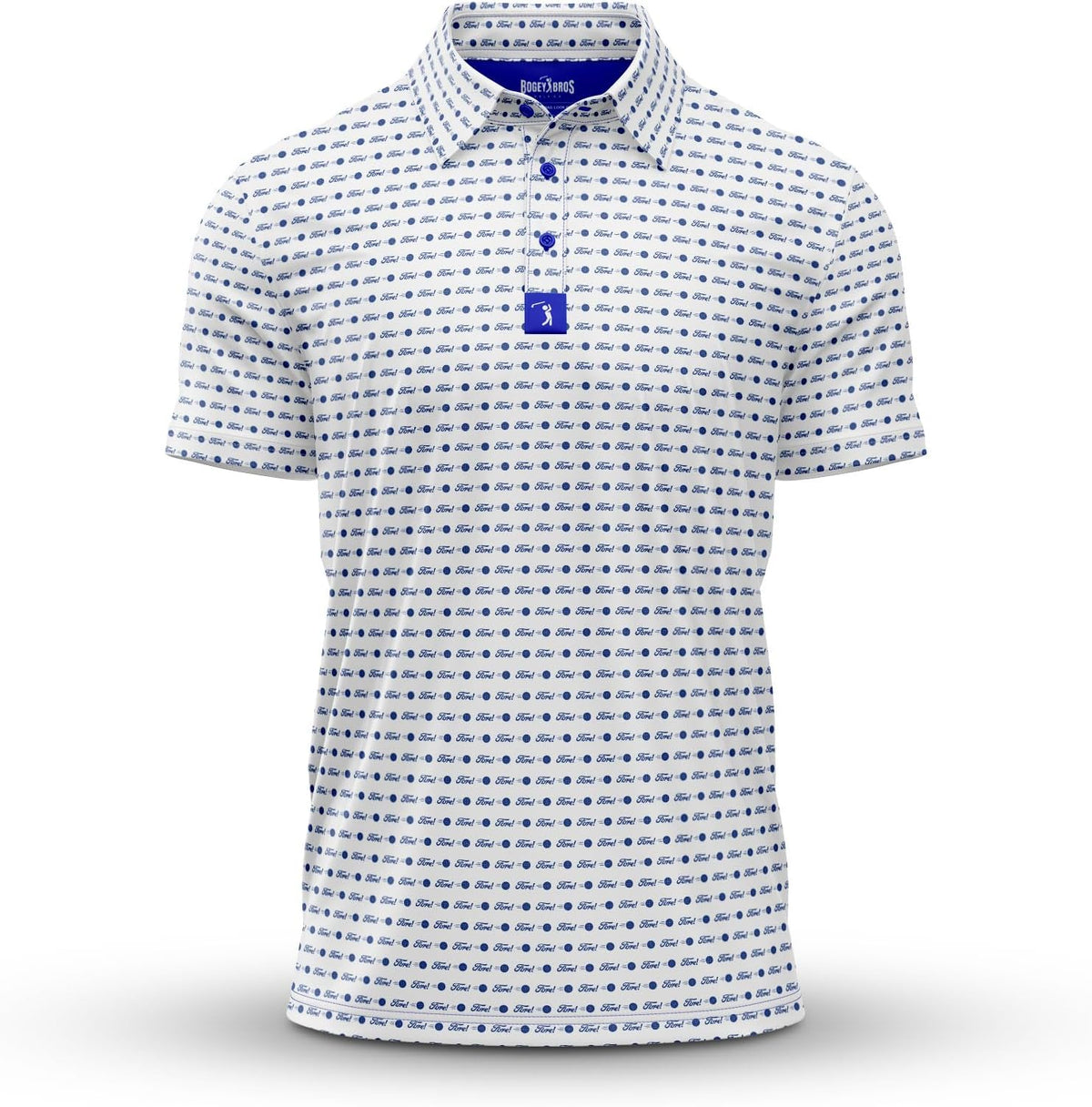 Bogey Bros Golf Polo Shirt For Men – 4 Way Stretch Short Sleeve, Upf 50, Moisture Wicking Athletic Fit - Fore!
