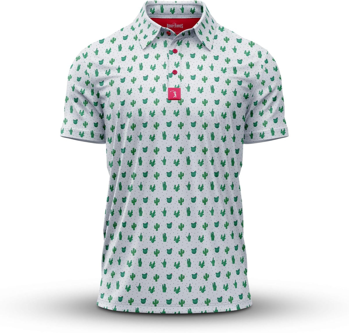 Bogey Bros Golf Polo Shirt For Men – 4 Way Stretch Short Sleeve, Upf 50, Moisture Wicking Athletic Fit - Prick-Ly Pear