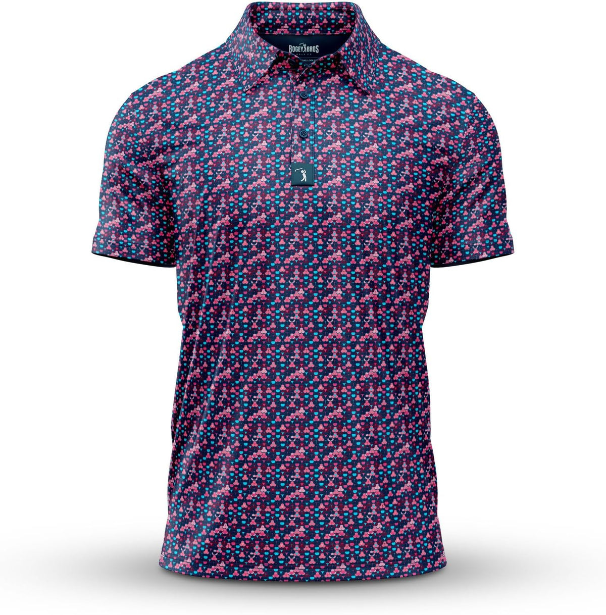 Bogey Bros Golf Polo Shirt For Men – 4 Way Stretch Short Sleeve, Upf 50, Moisture Wicking Athletic Fit - Whale Tail - Psycho Siren