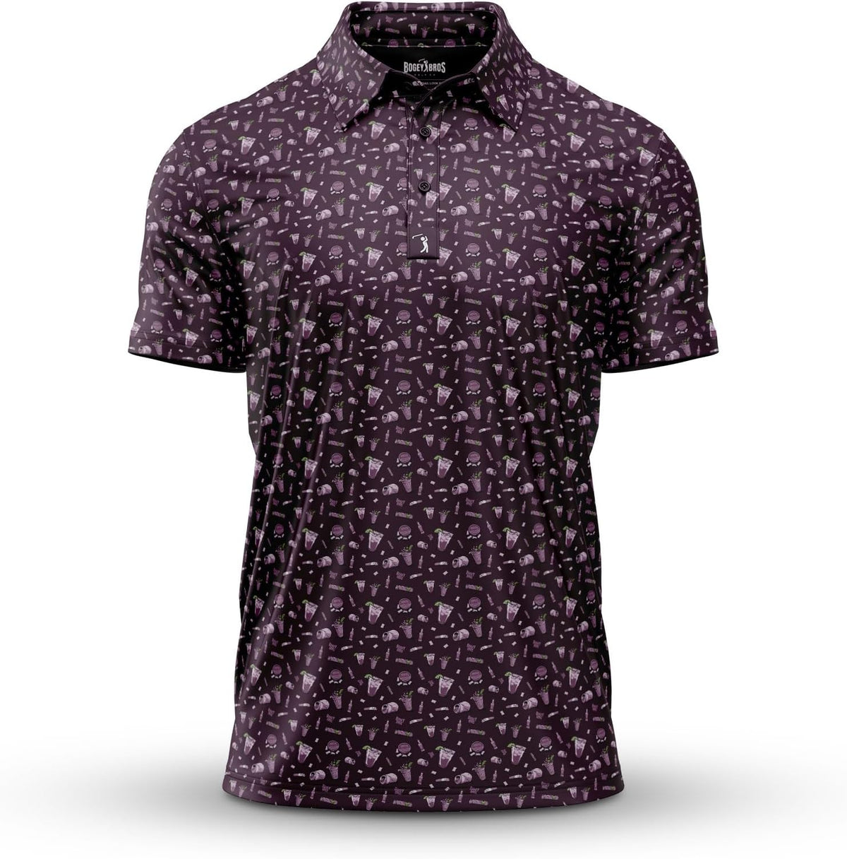 Bogey Bros Golf Polo Shirt For Men – 4 Way Stretch Short Sleeve, Upf 50, Moisture Wicking Athletic Fit - Course Candy