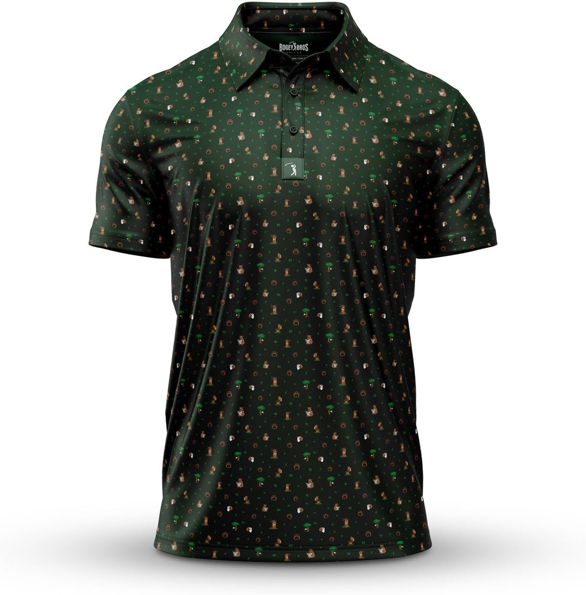 Bogey Bros Golf Polo Shirt For Men – 4 Way Stretch Short Sleeve, Upf 50, Moisture Wicking Athletic Fit - Nature Calls