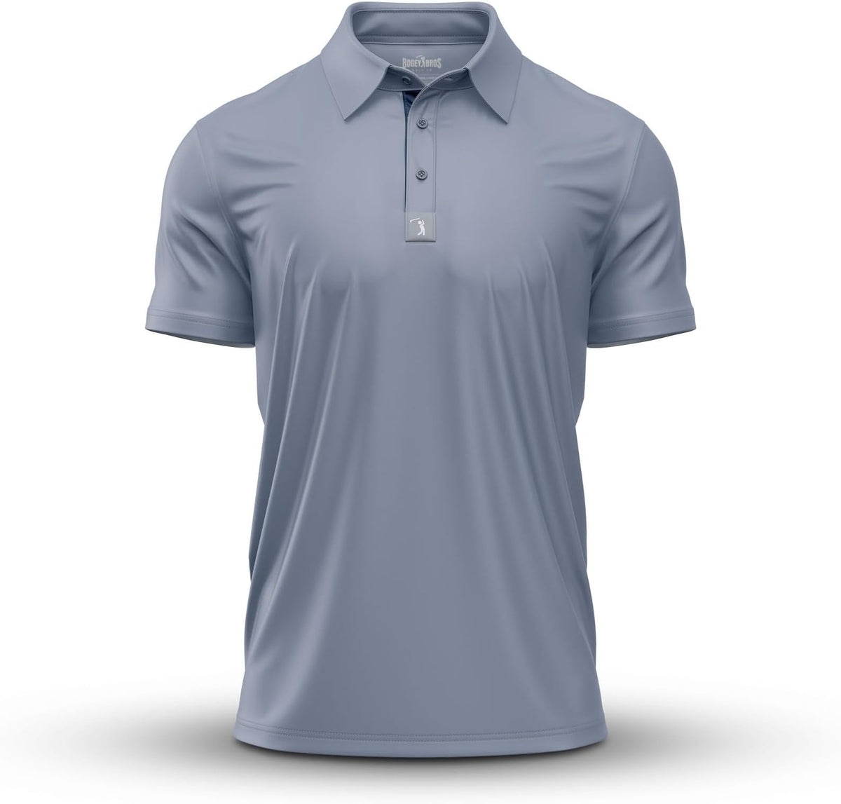Bogey Bros Golf Polo Shirt For Men – 4 Way Stretch Short Sleeve, Upf 50, Moisture Wicking Athletic Fit - Solid Carolina Blue