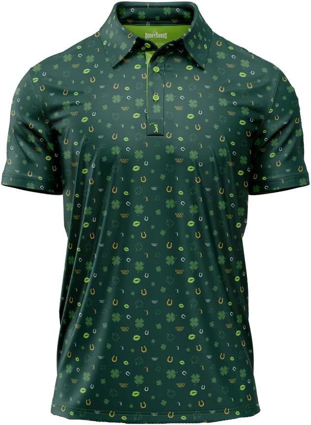 Bogey Bros Golf Polo Shirt For Men – 4 Way Stretch Short Sleeve, Upf 50, Moisture Wicking Athletic Fit - Gettin' Lucky