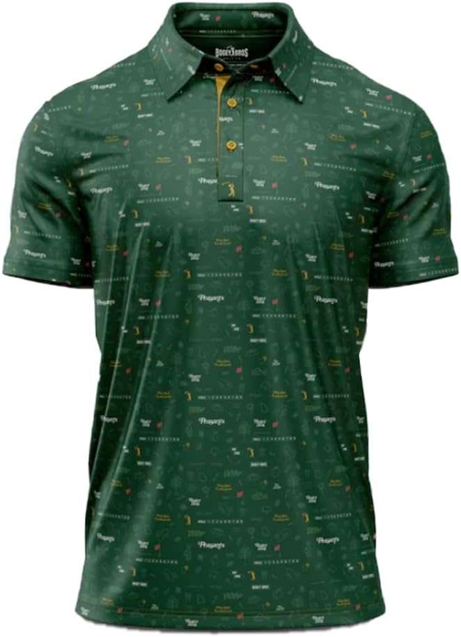 Bogey Bros Golf Polo Shirt For Men – 4 Way Stretch Short Sleeve, Upf 50, Moisture Wicking Athletic Fit - Peasants Green
